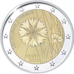 Eesti 2 euro 2024.a. Rahvuslill rukkilill UNC