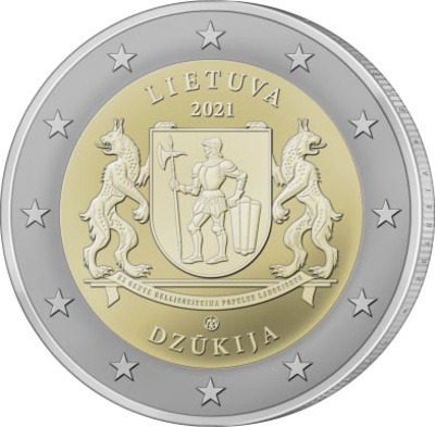 Leedu 2 euro 2021.a. Dzūkija, UNC 