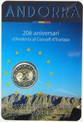 Andorra 2 euro 2014 a. Council of Europe UNC 