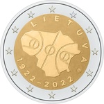 Leedu2 Euro 2022a. 100 years of basketball in Lithuania (UNC)