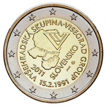 Slovakkia 2 euro 2011a. Visegrad Group UNC