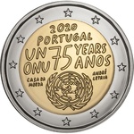 Portugal 2 Euro 2020a. 75th anniversary of the United Nations UNC 