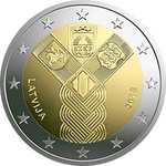 Läti 2 euro 2018.a. "Balti riigid 100" UNC